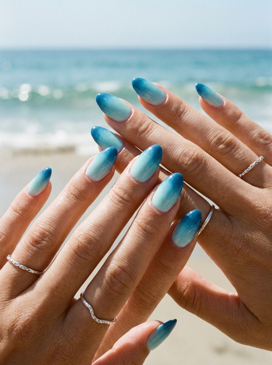 Ocean Ombré Nails